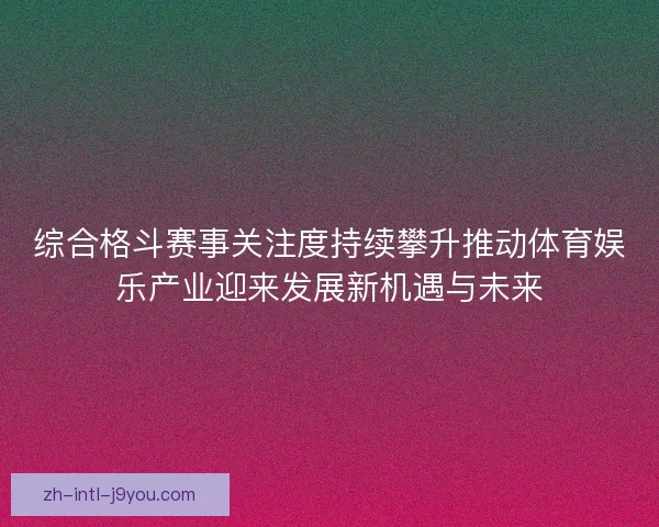 综合格斗赛事关注度持续攀升推动体育娱乐产业迎来发展新机遇与未来 综合格斗赛事关注度持续攀升推动体育娱乐产业迎来发展新机遇与未来